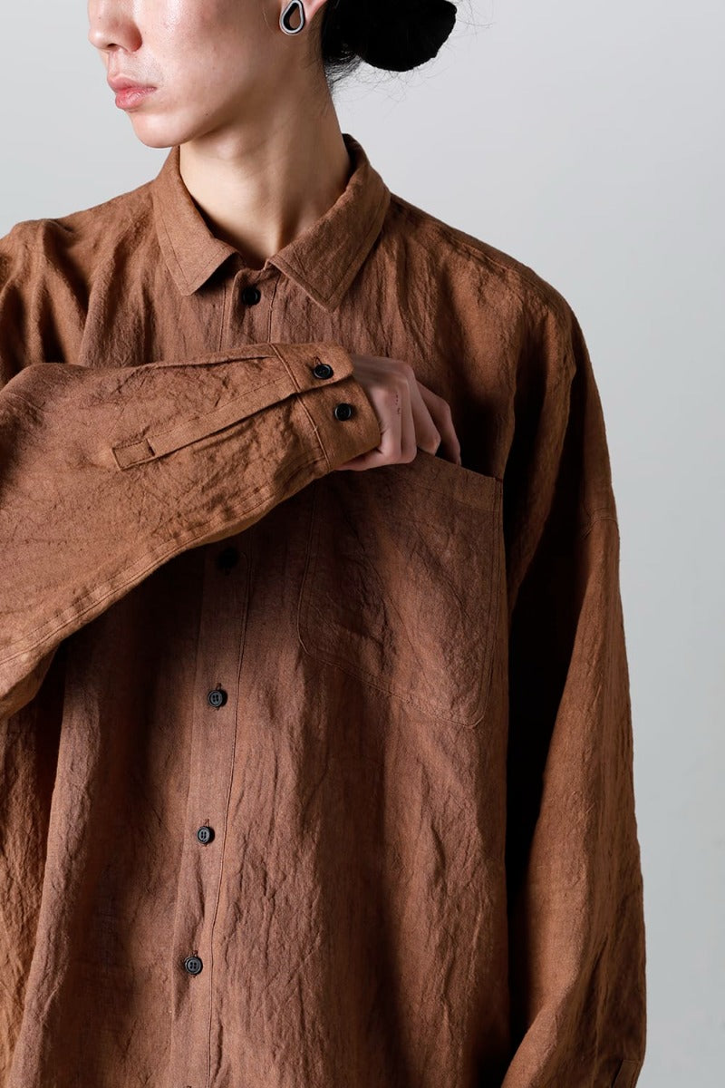 BOMBER SHIRTS KAKISHIBU DYED Flax Lawn