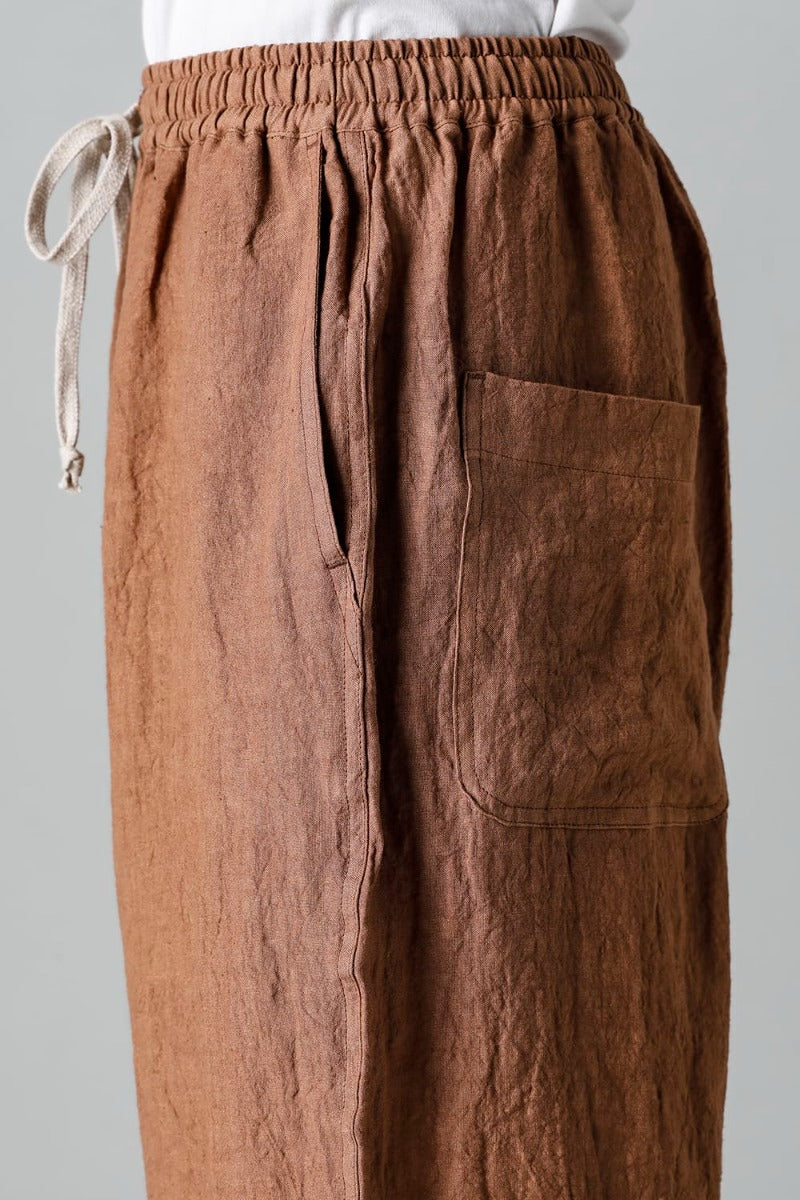 JOGGING TROUSERS KAKISHIBU DYED Flax Lawn
