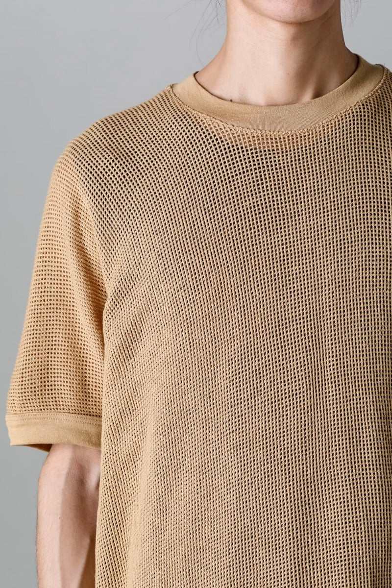 SS TEE Cotton Mesh YELLOW BEIGE