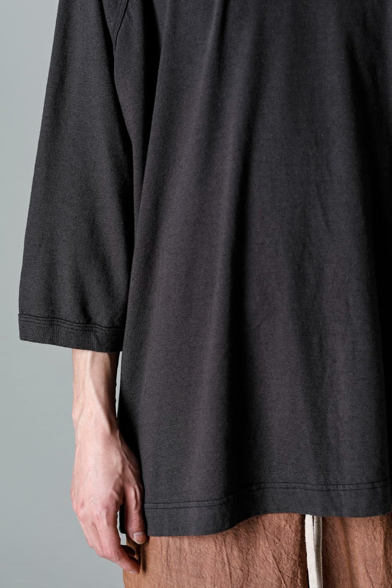 3/4 SLEEVE TEE Cotton Hemp Jersey BLACK