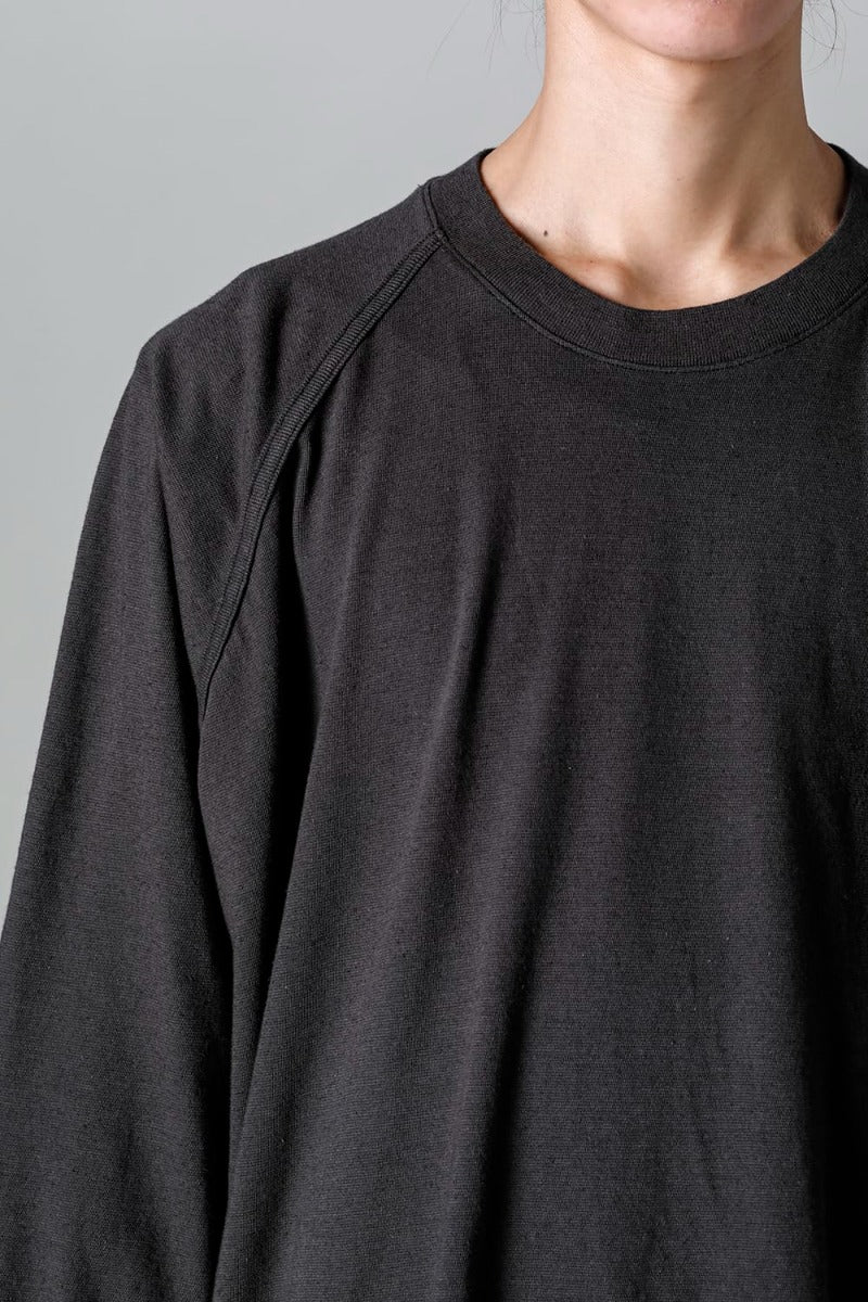 3/4 SLEEVE TEE Cotton Hemp Jersey BLACK