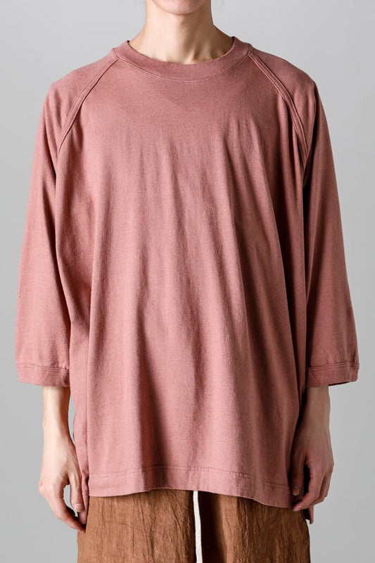 3/4 SLEEVE TEE Cotton Hemp Jersey OLD PINK