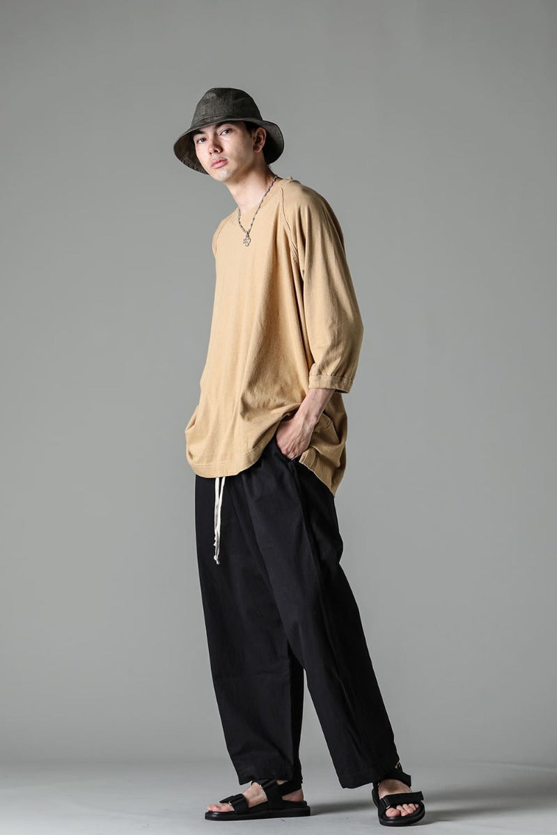 3/4 SLEEVE TEE Cotton Hemp Jersey YELLOW BEIGE