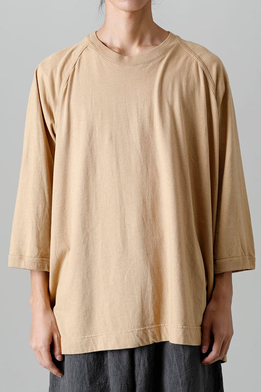 3/4 SLEEVE TEE Cotton Hemp Jersey YELLOW BEIGE