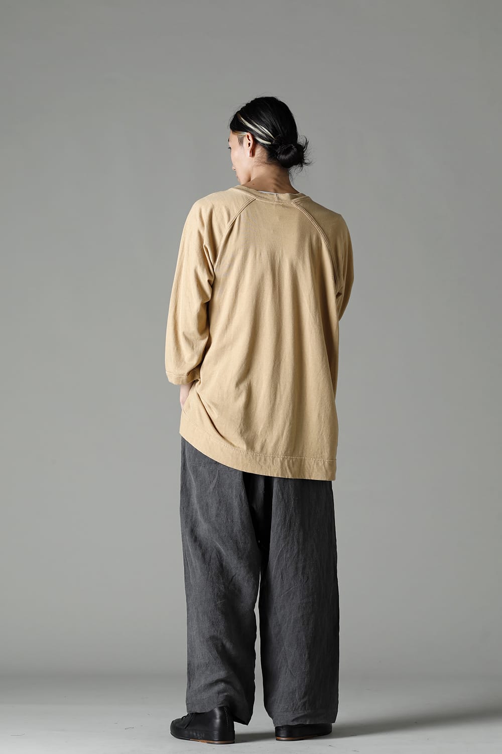 3/4 SLEEVE TEE Cotton Hemp Jersey YELLOW BEIGE