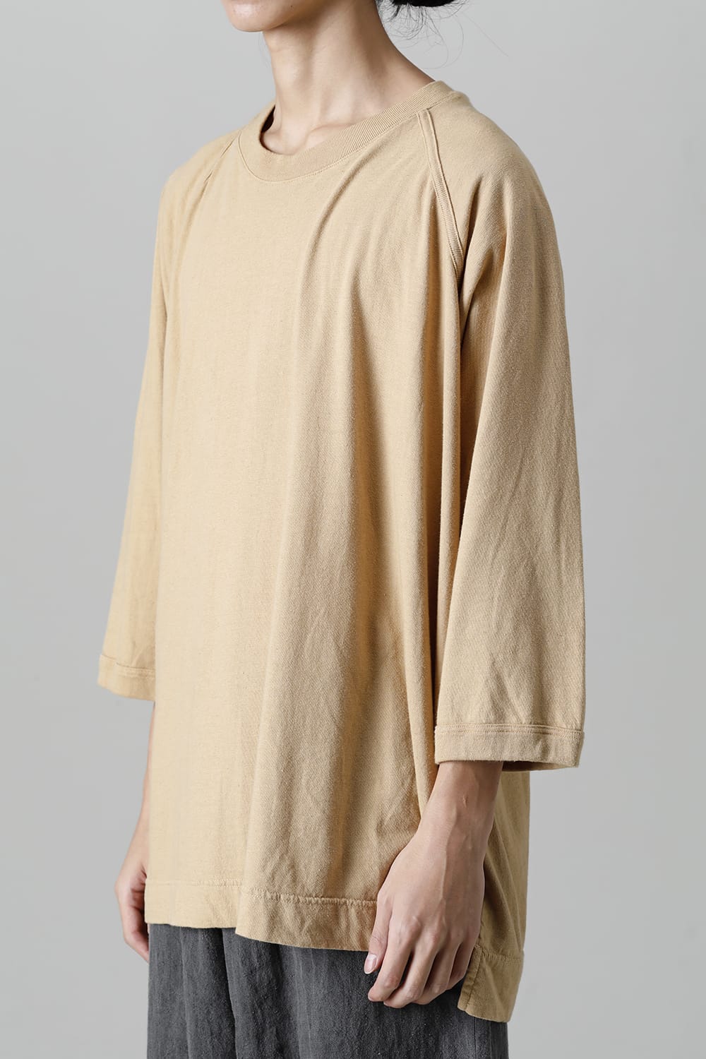 3/4 SLEEVE TEE Cotton Hemp Jersey YELLOW BEIGE