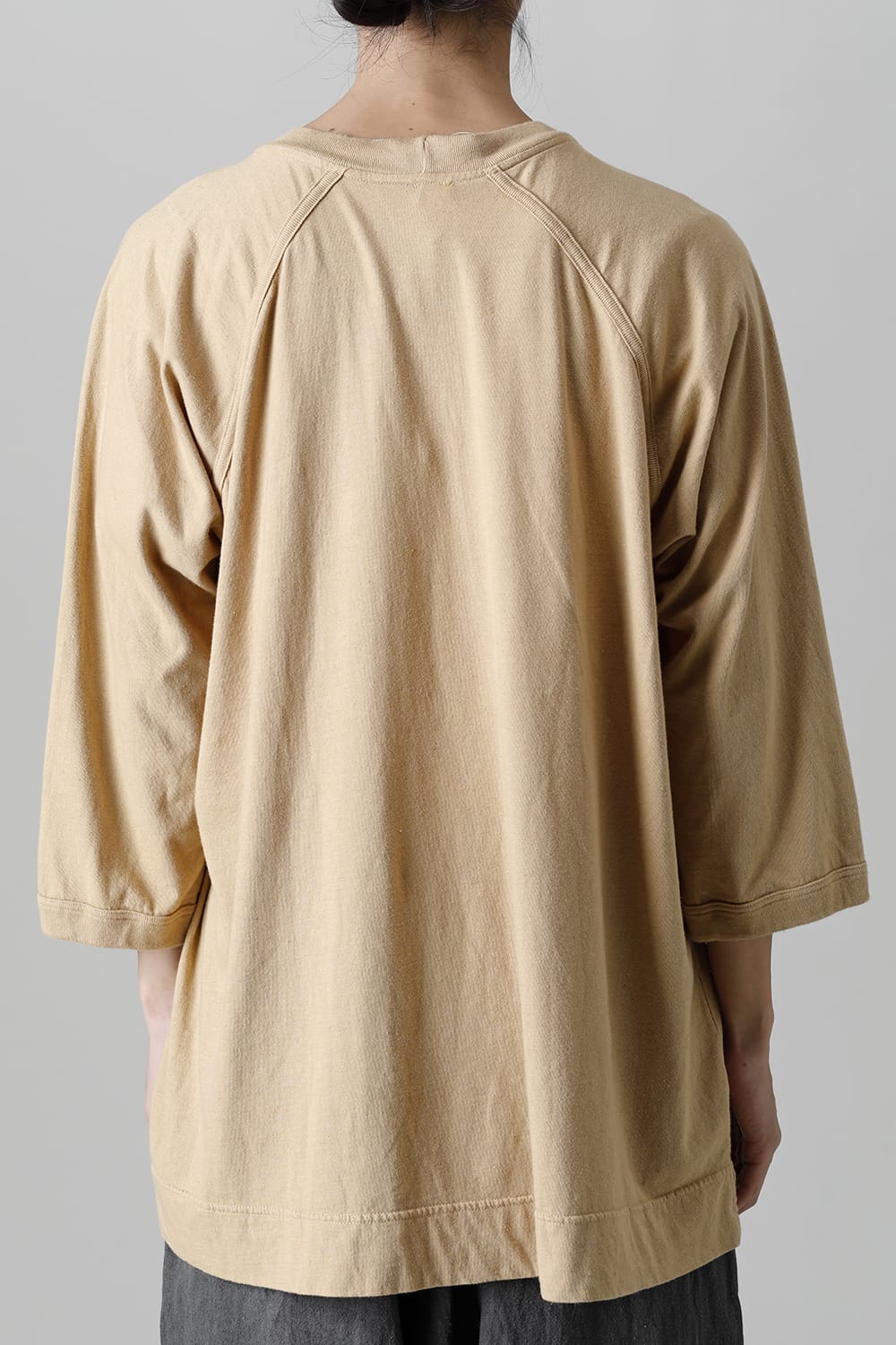 3/4 SLEEVE TEE Cotton Hemp Jersey YELLOW BEIGE