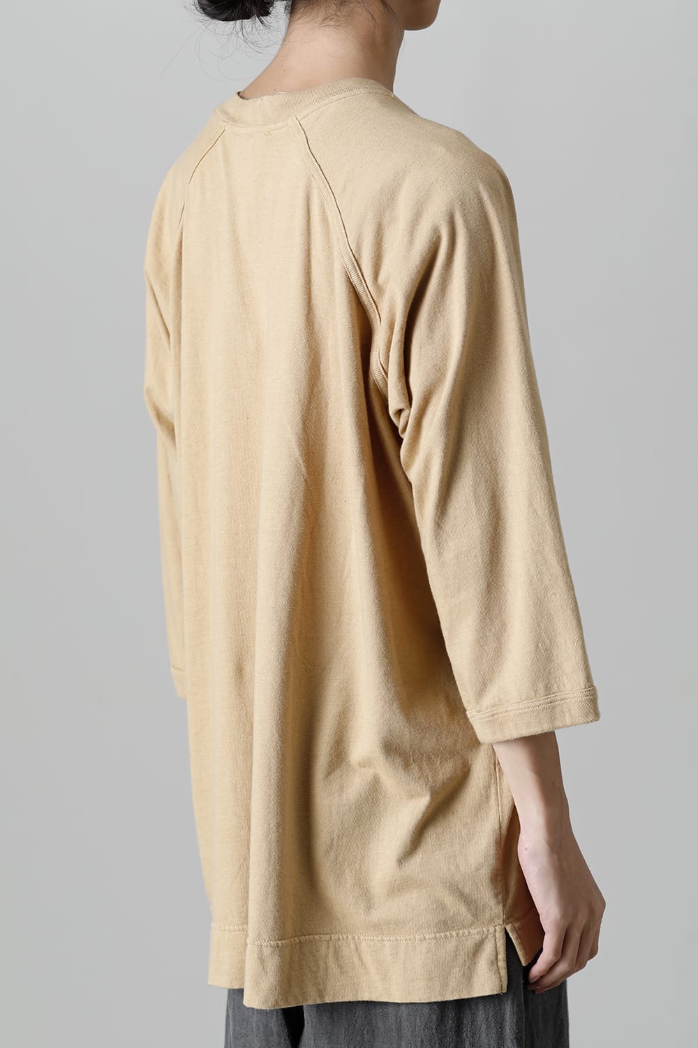 3/4 SLEEVE TEE Cotton Hemp Jersey YELLOW BEIGE