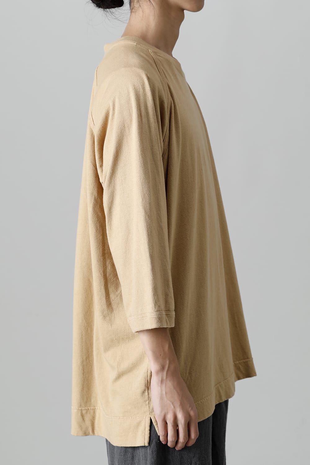 3/4 SLEEVE TEE Cotton Hemp Jersey YELLOW BEIGE