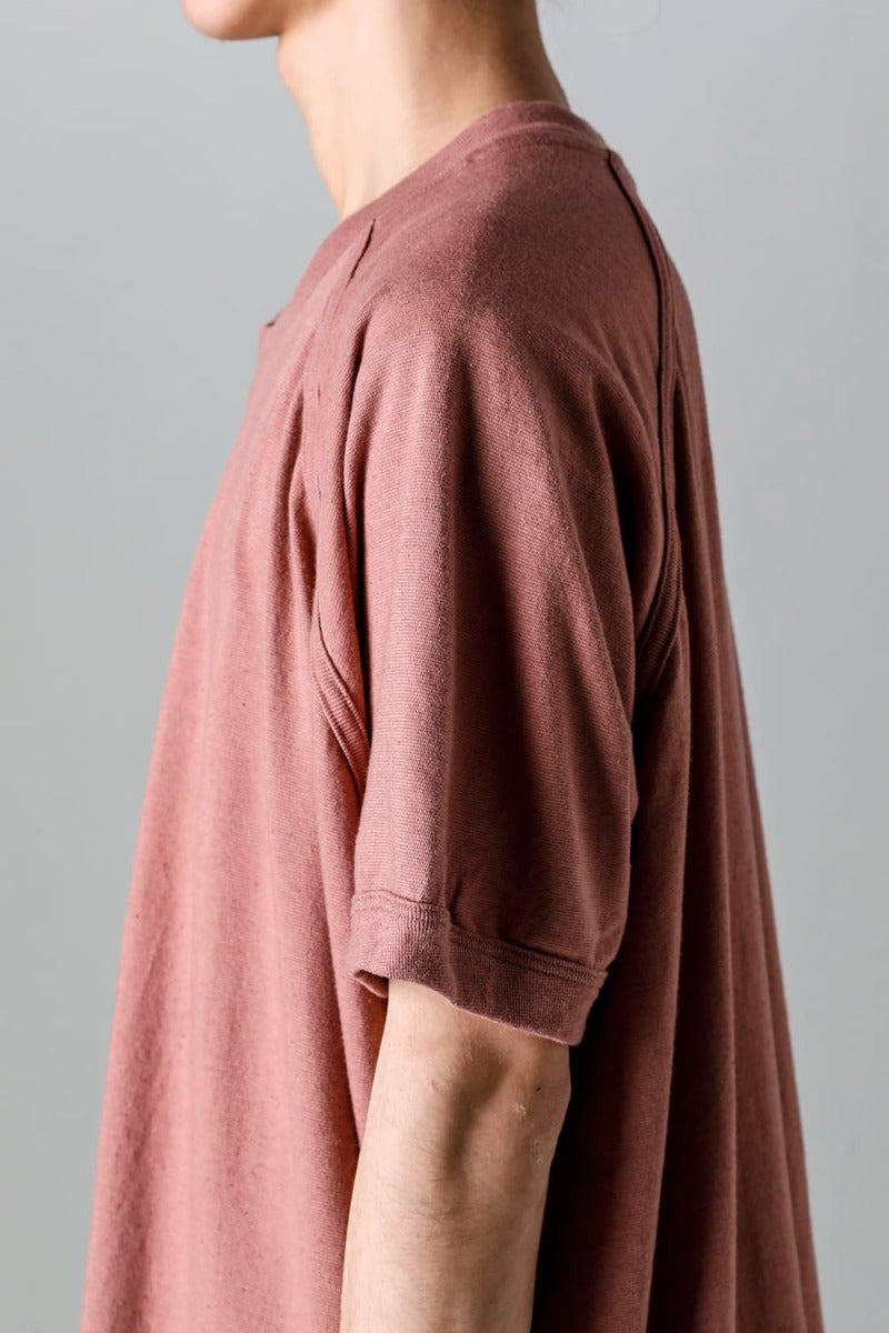 LONG TEE Cotton Hemp Jersey OLD PINK