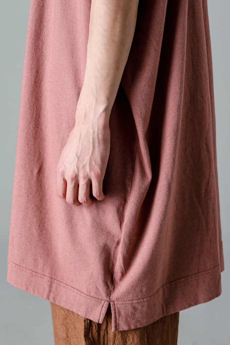 LONG TEE Cotton Hemp Jersey OLD PINK