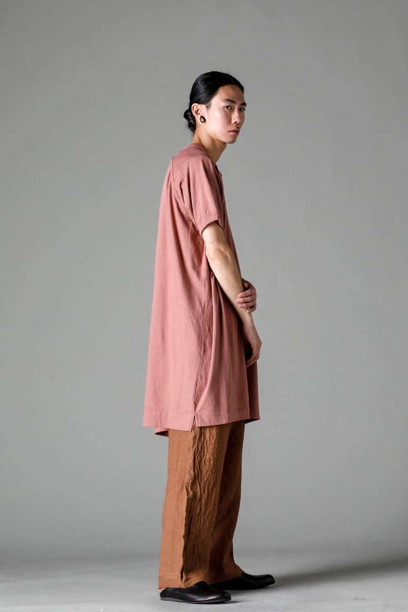 LONG TEE Cotton Hemp Jersey OLD PINK