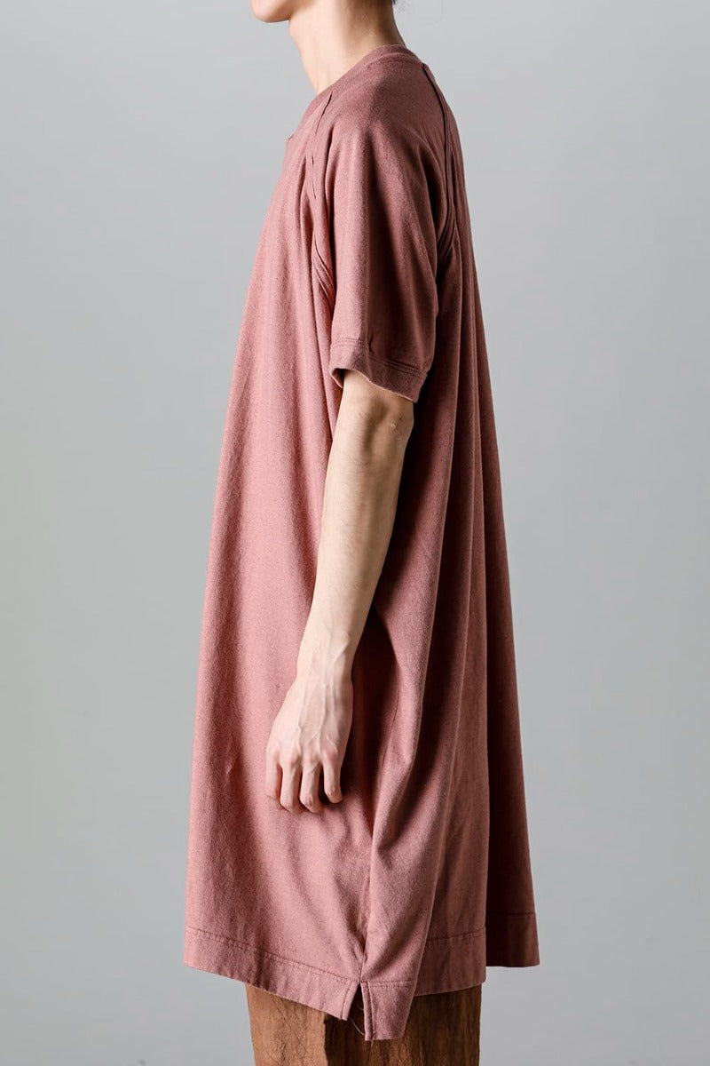 LONG TEE Cotton Hemp Jersey OLD PINK