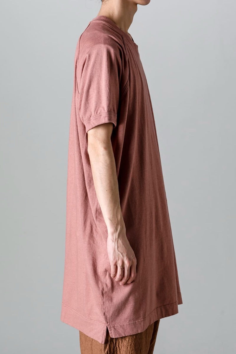 LONG TEE Cotton Hemp Jersey OLD PINK