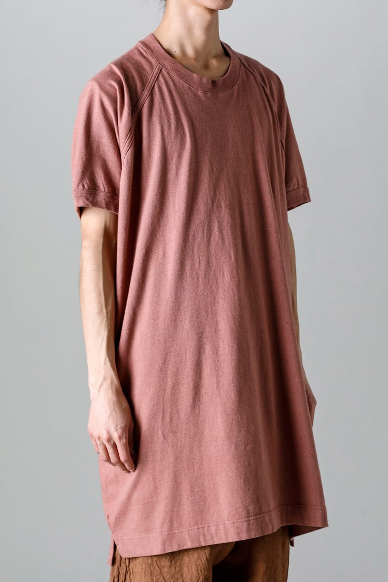 LONG TEE Cotton Hemp Jersey OLD PINK