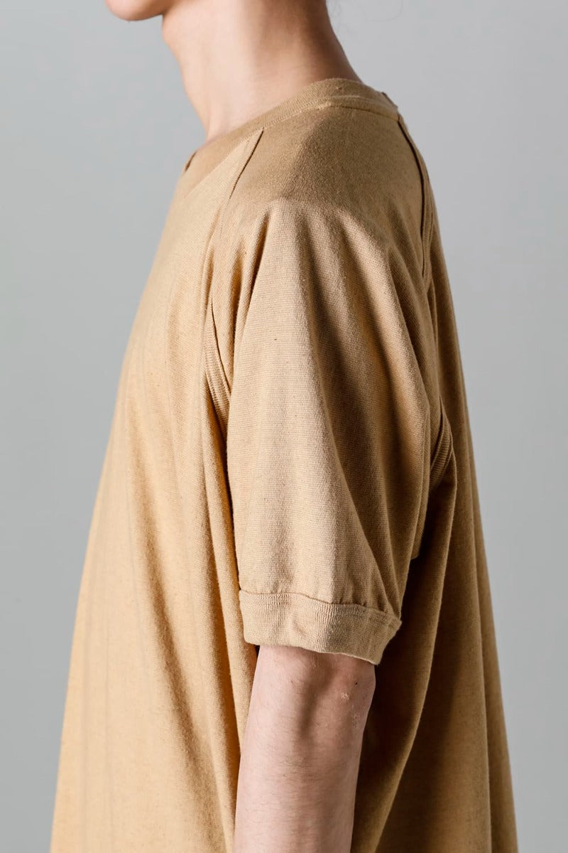 LONG TEE Cotton Hemp Jersey YELLOW BEIGE