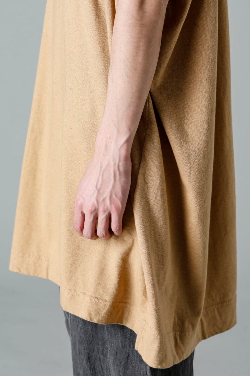 LONG TEE Cotton Hemp Jersey YELLOW BEIGE