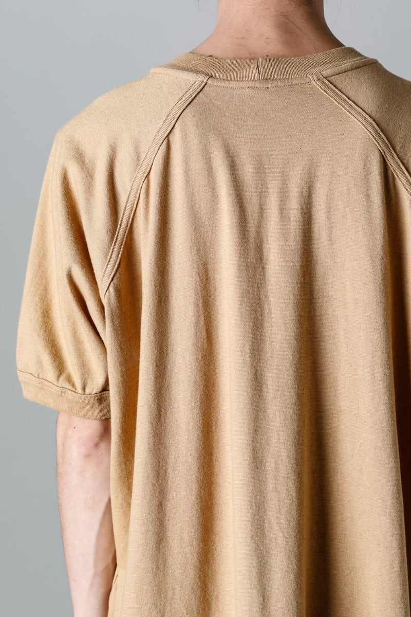 LONG TEE Cotton Hemp Jersey YELLOW BEIGE