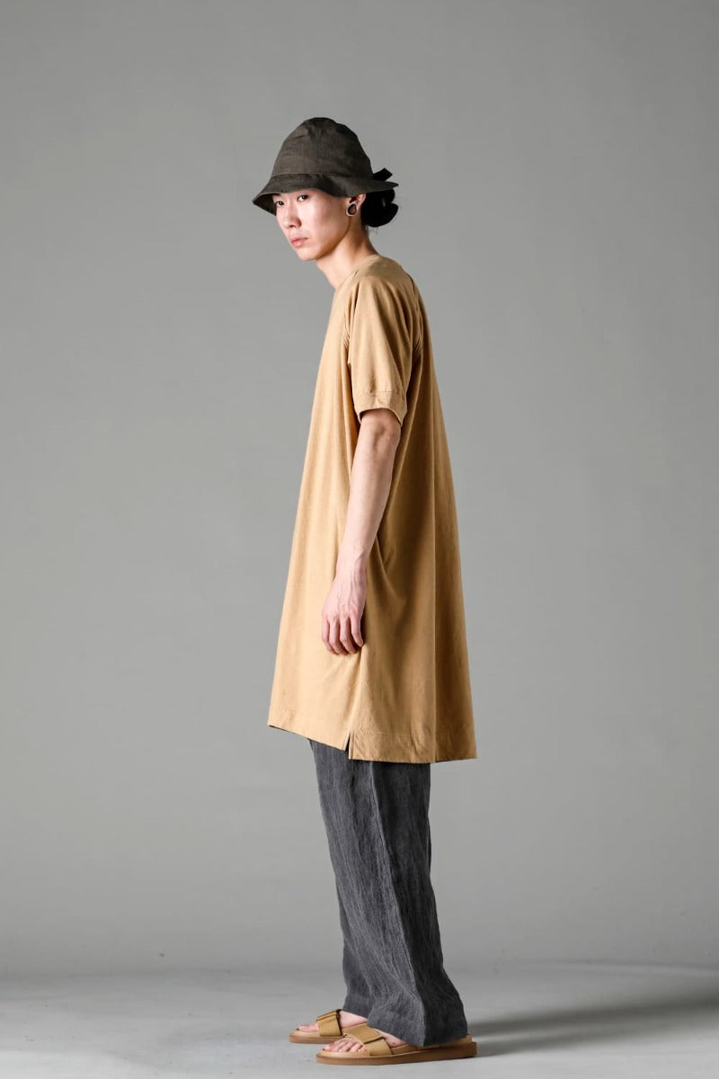 LONG TEE Cotton Hemp Jersey YELLOW BEIGE