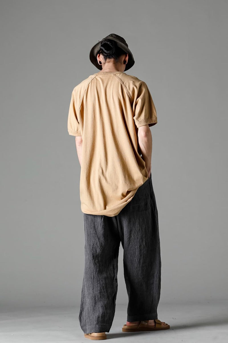 LONG TEE Cotton Hemp Jersey YELLOW BEIGE