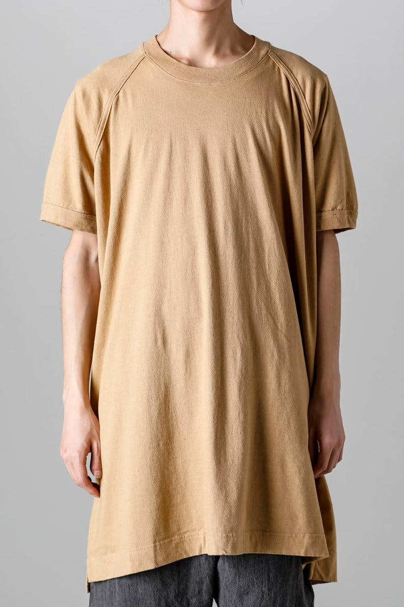 LONG TEE Cotton Hemp Jersey YELLOW BEIGE