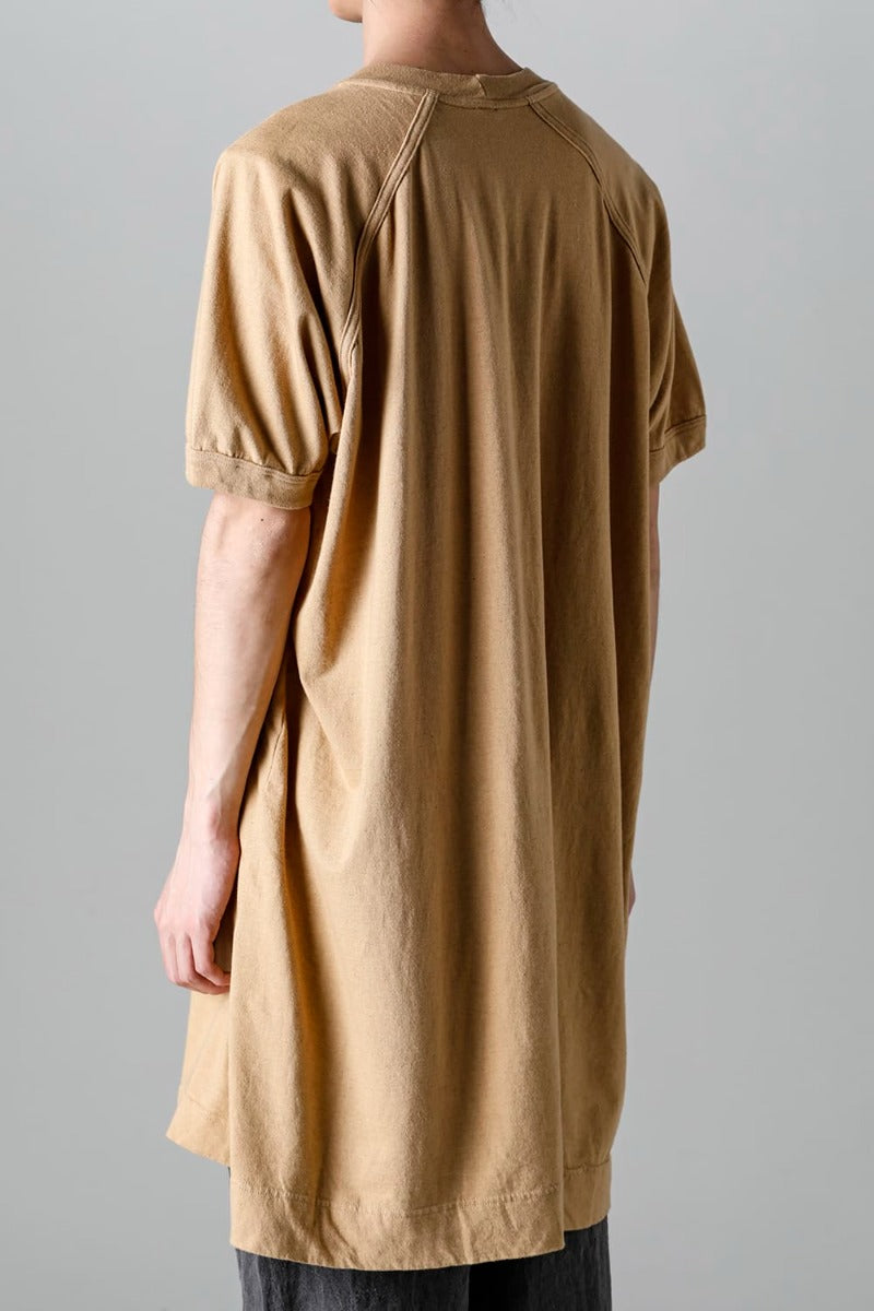 LONG TEE Cotton Hemp Jersey YELLOW BEIGE