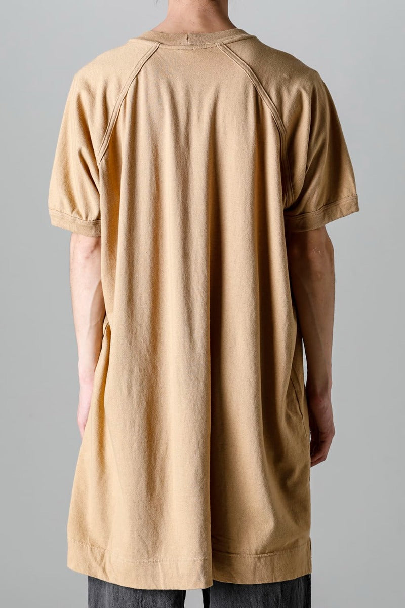 LONG TEE Cotton Hemp Jersey YELLOW BEIGE