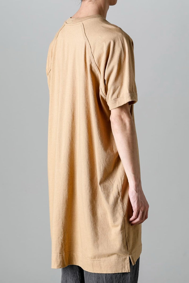 LONG TEE Cotton Hemp Jersey YELLOW BEIGE