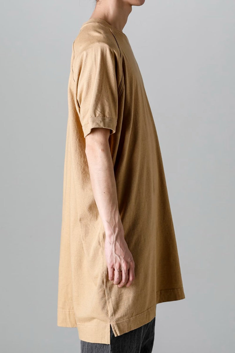 LONG TEE Cotton Hemp Jersey YELLOW BEIGE