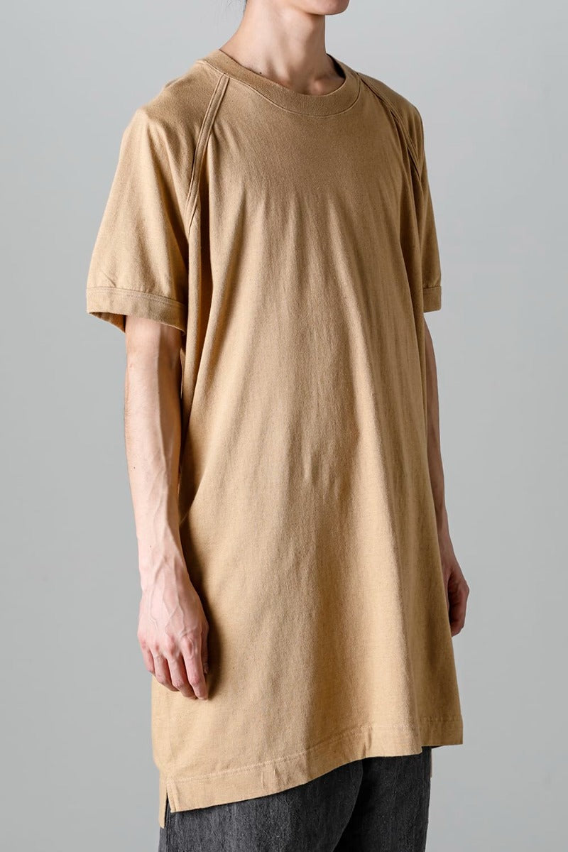 LONG TEE Cotton Hemp Jersey YELLOW BEIGE