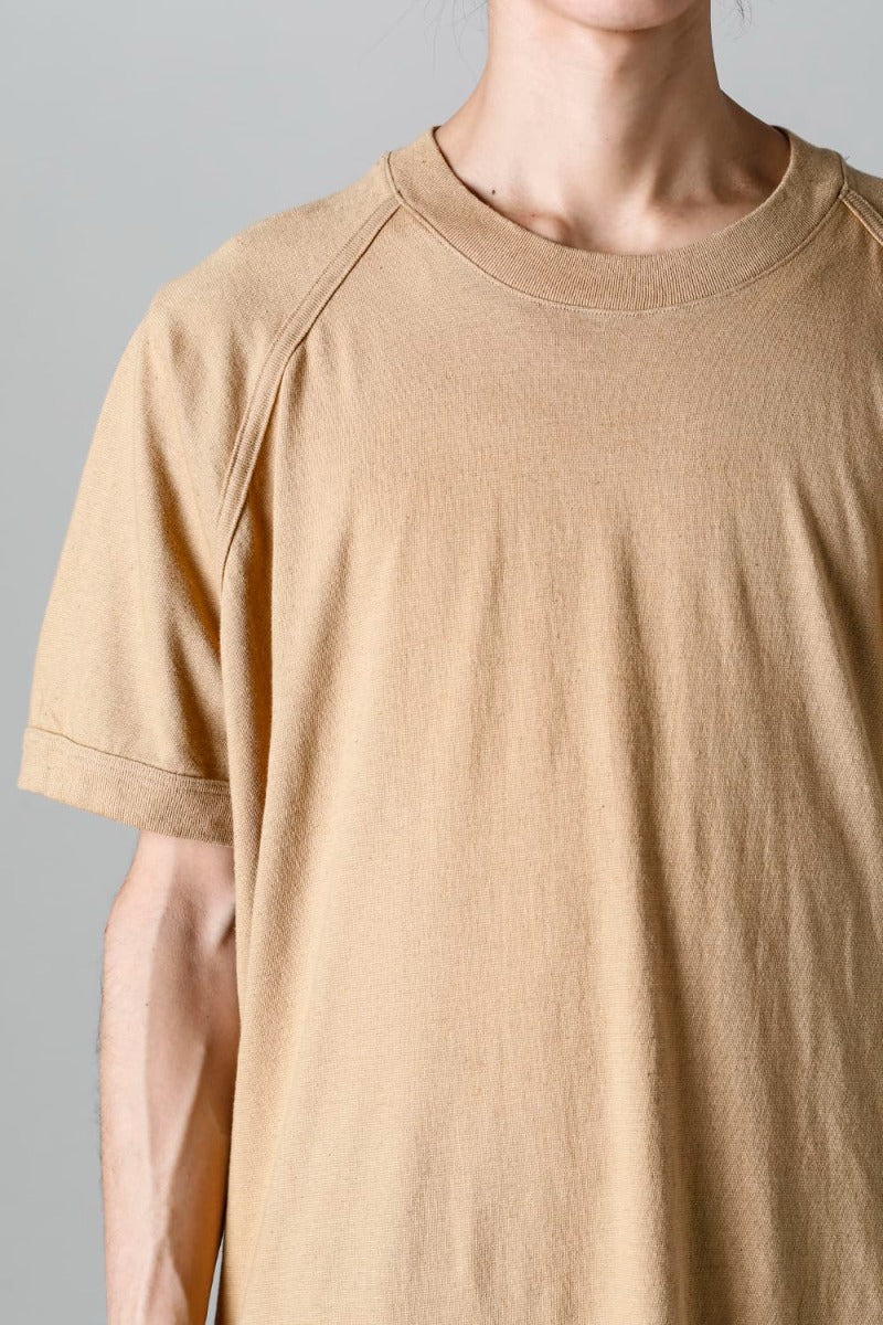 LONG TEE Cotton Hemp Jersey YELLOW BEIGE