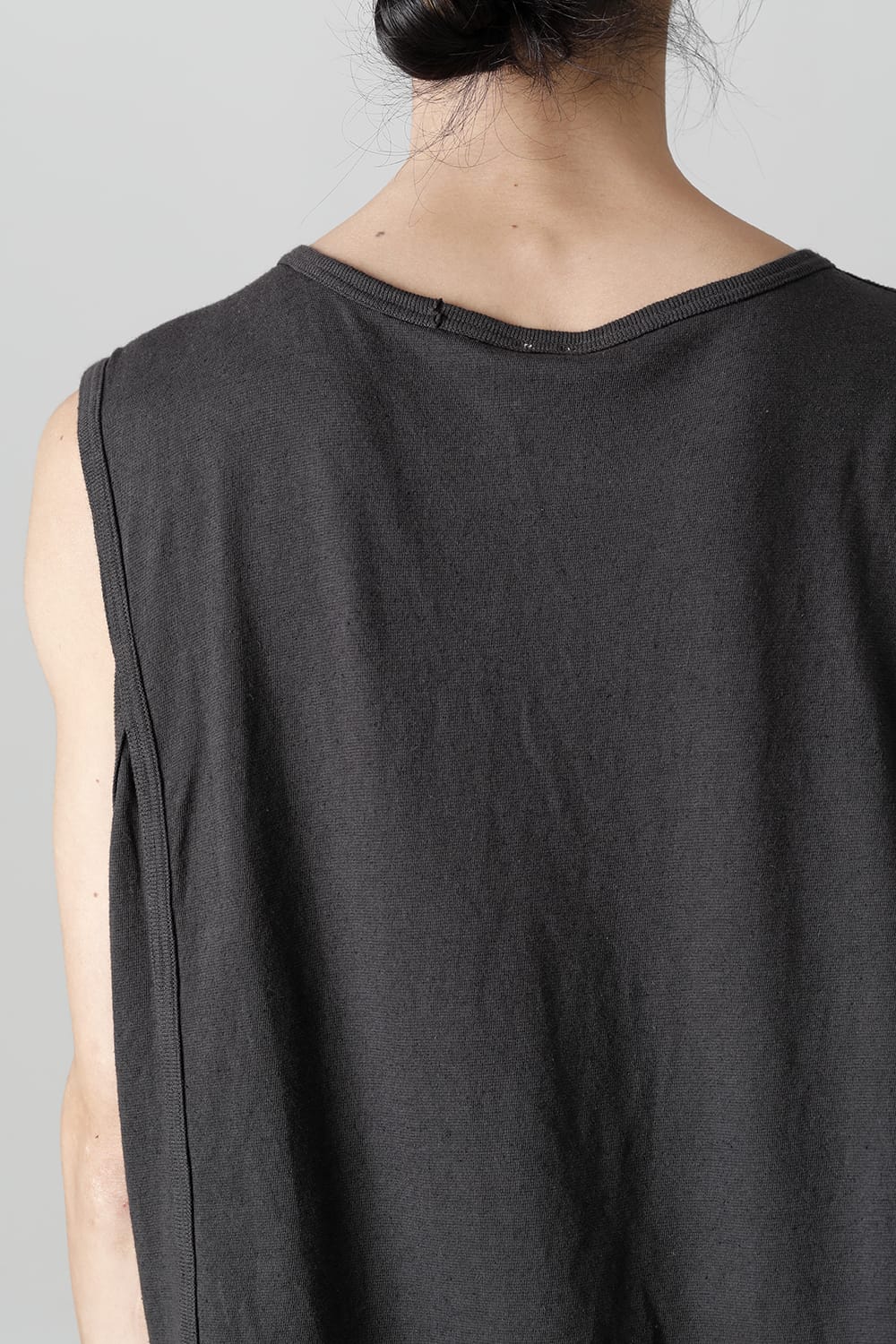 SLEEVELESS TEE Cotton Hemp Jersey BLACK