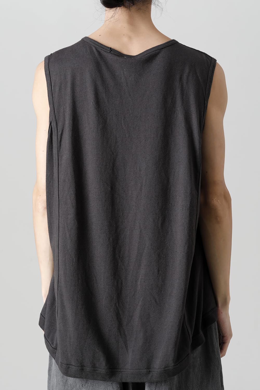 SLEEVELESS TEE Cotton Hemp Jersey BLACK