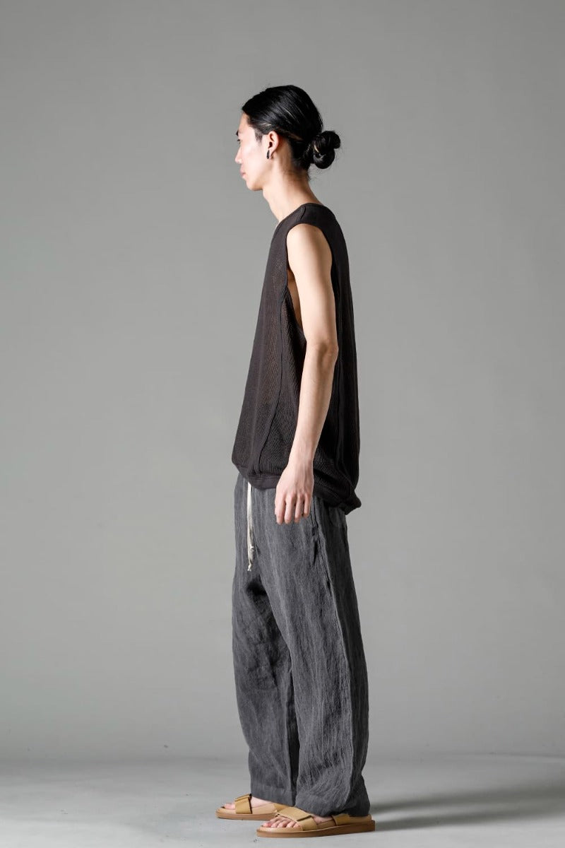 SLEEVELESS TEE Cotton Mesh BLACK