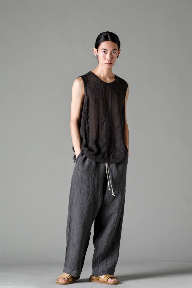 SLEEVELESS TEE Cotton Mesh BLACK