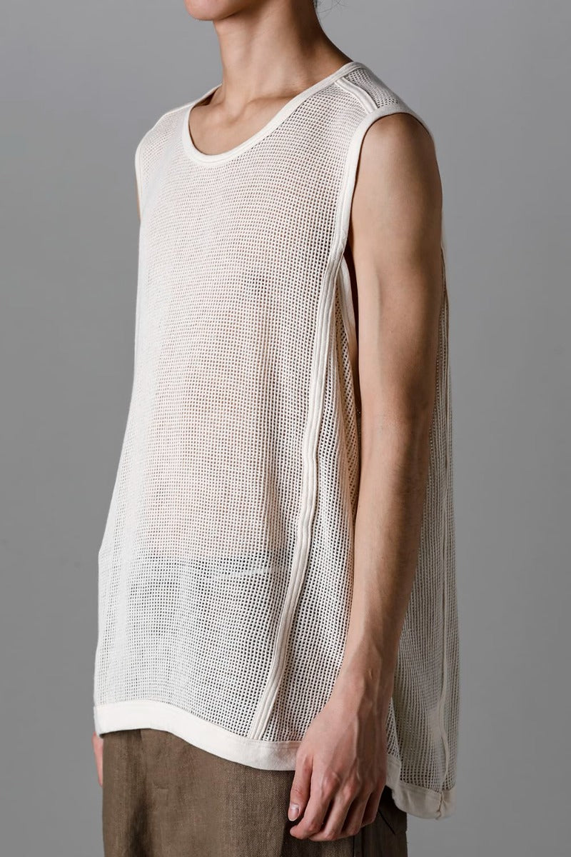 SLEEVELESS TEE Cotton Mesh KINARI