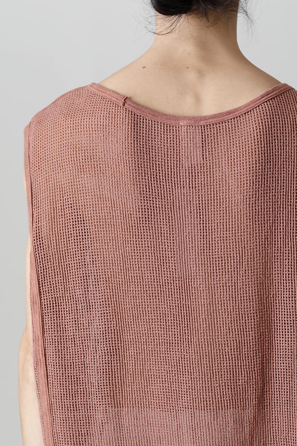 SLEEVELESS TEE Cotton Mesh OLD PINK