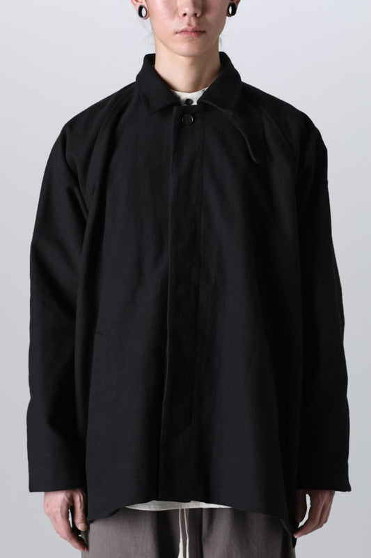 SHORT MAC COAT Cotton Moleskin Black