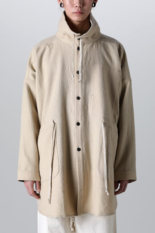 PARKA JACKET Teddy Wool Twill Beige