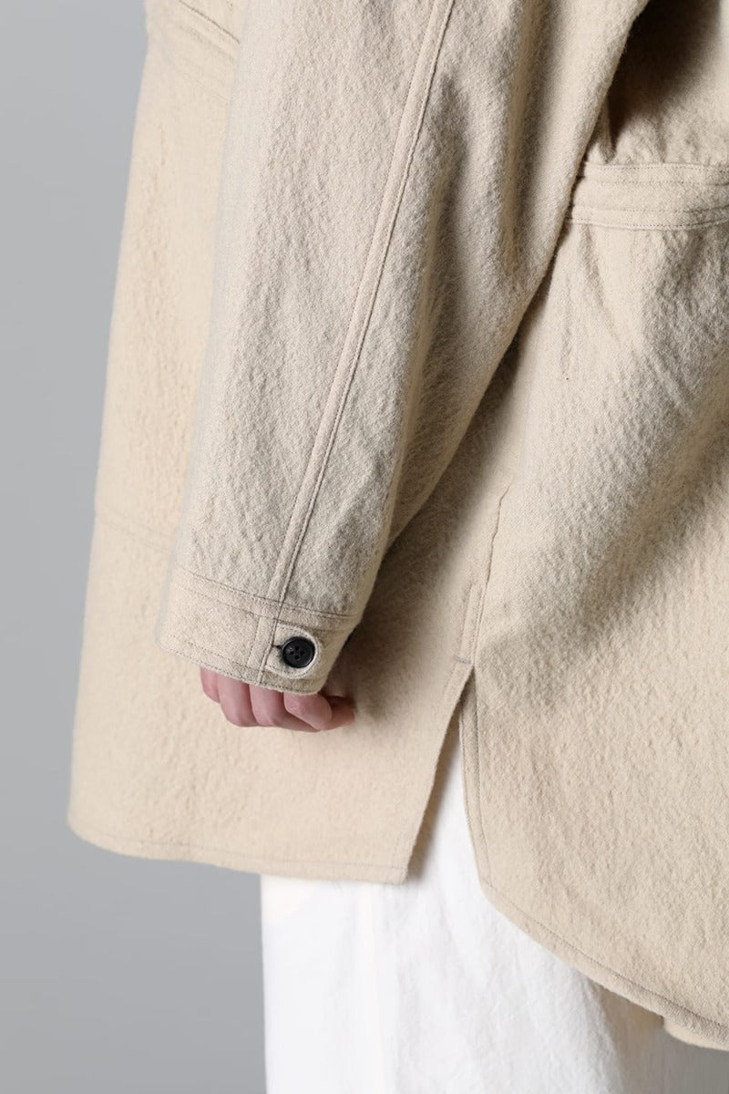 PARKA JACKET Teddy Wool Twill Beige