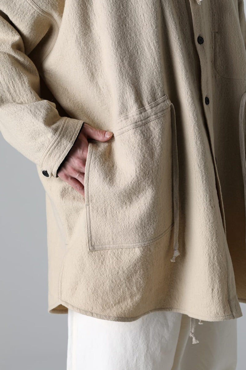 PARKA JACKET Teddy Wool Twill Beige