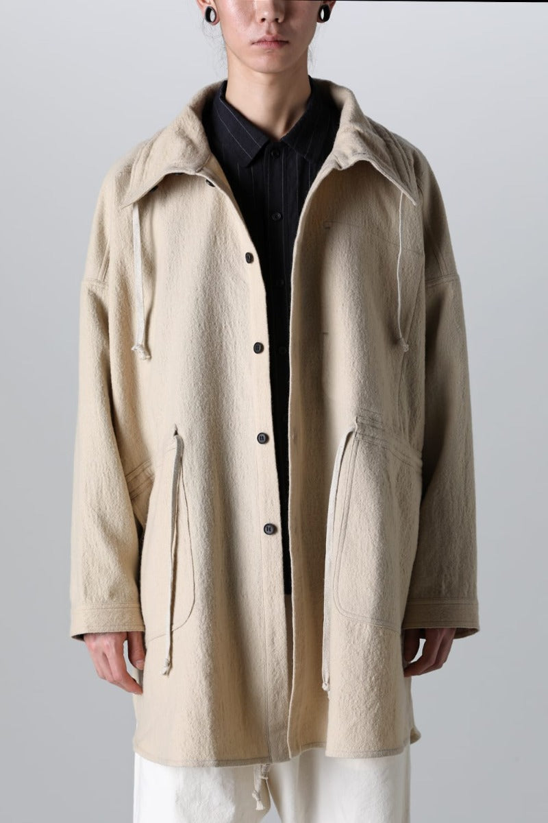 PARKA JACKET Teddy Wool Twill Beige