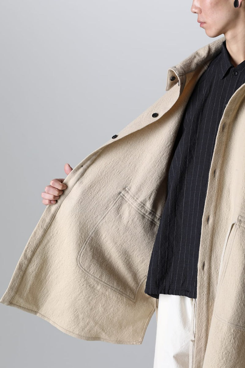 PARKA JACKET Teddy Wool Twill Beige