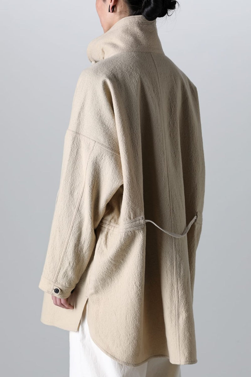 PARKA JACKET Teddy Wool Twill Beige