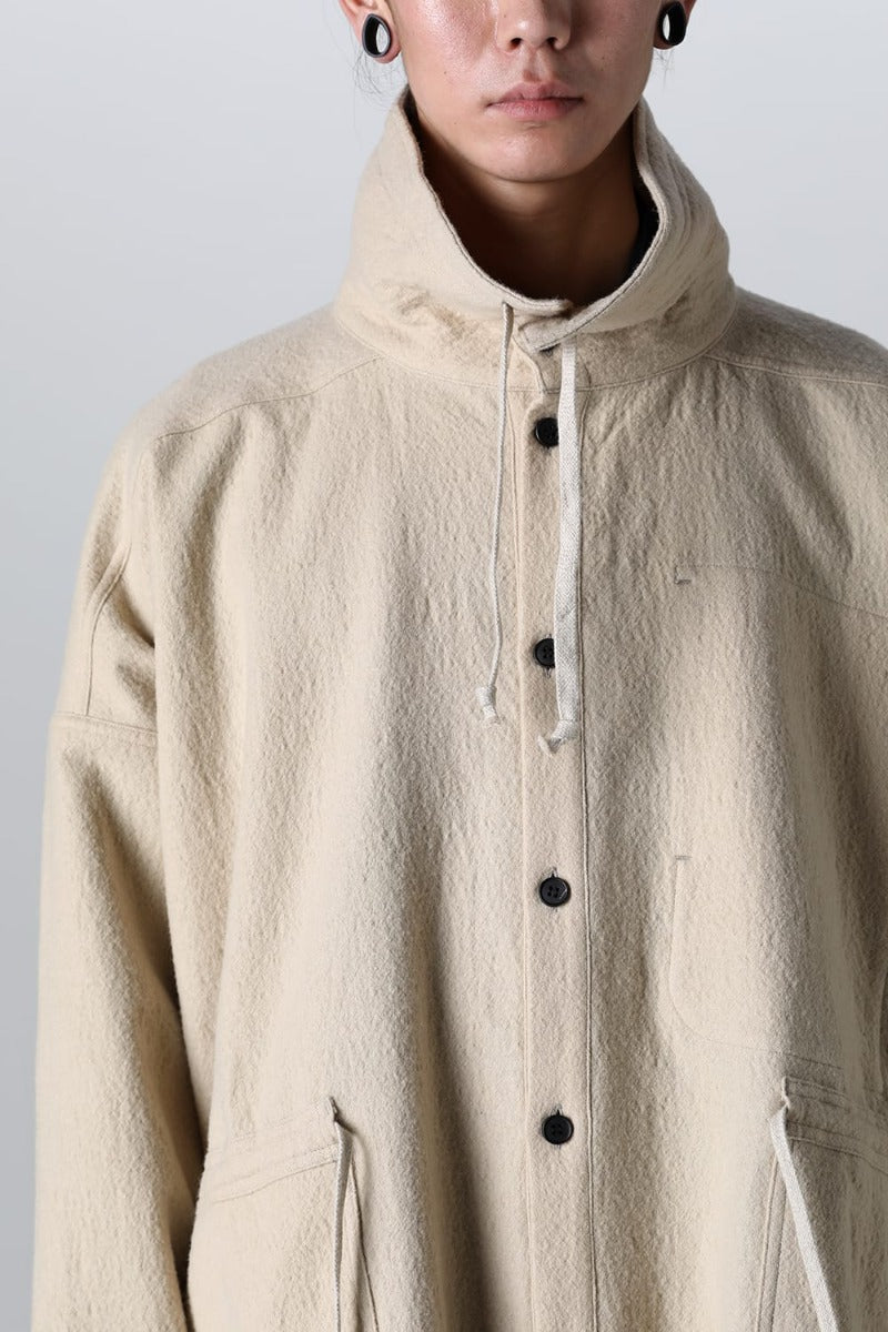 PARKA JACKET Teddy Wool Twill Beige