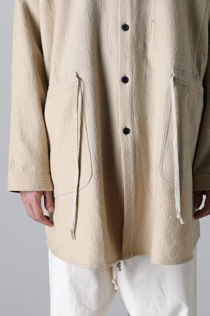 PARKA JACKET Teddy Wool Twill Beige