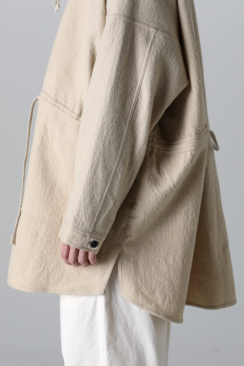 PARKA JACKET Teddy Wool Twill Beige