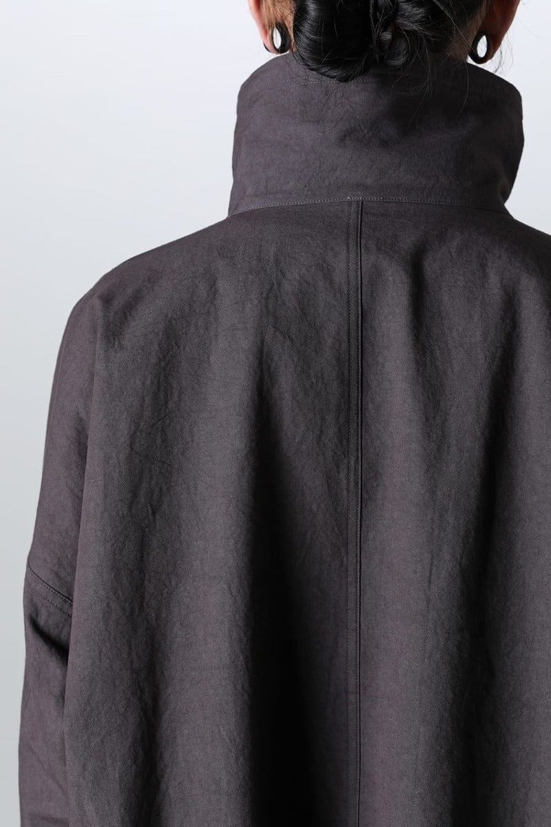 PARKA JACKET Dense Dobby Cloth Eggplant Grey