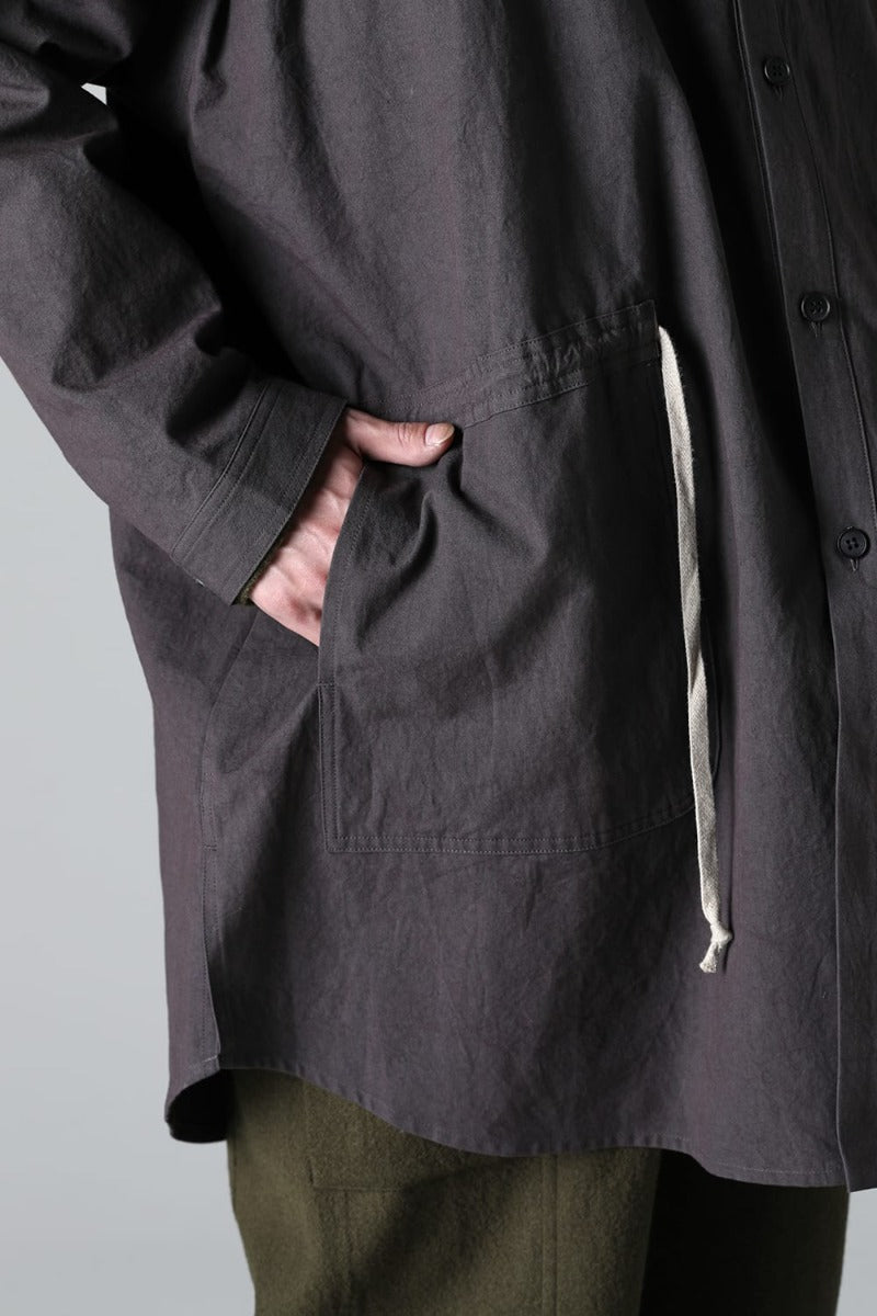 PARKA JACKET Dense Dobby Cloth Eggplant Grey