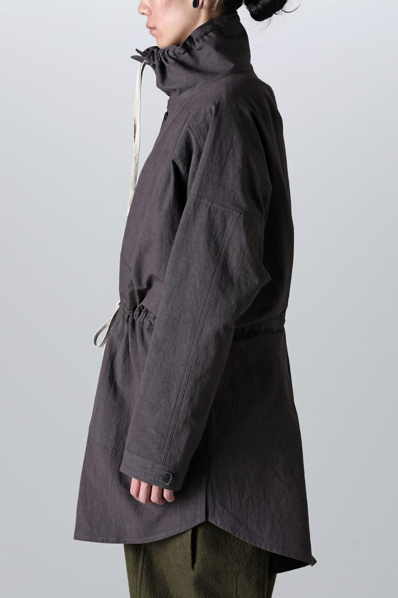 PARKA JACKET Dense Dobby Cloth Eggplant Grey